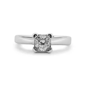 0.50ct Round Brilliant Diamond Solitaire Engagement Ring in 14k White Gold