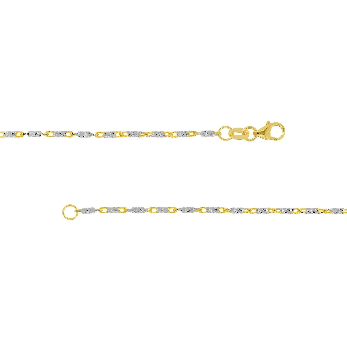 14K Two-Tone Gold 1.50mm Brilliant-Cut Chain