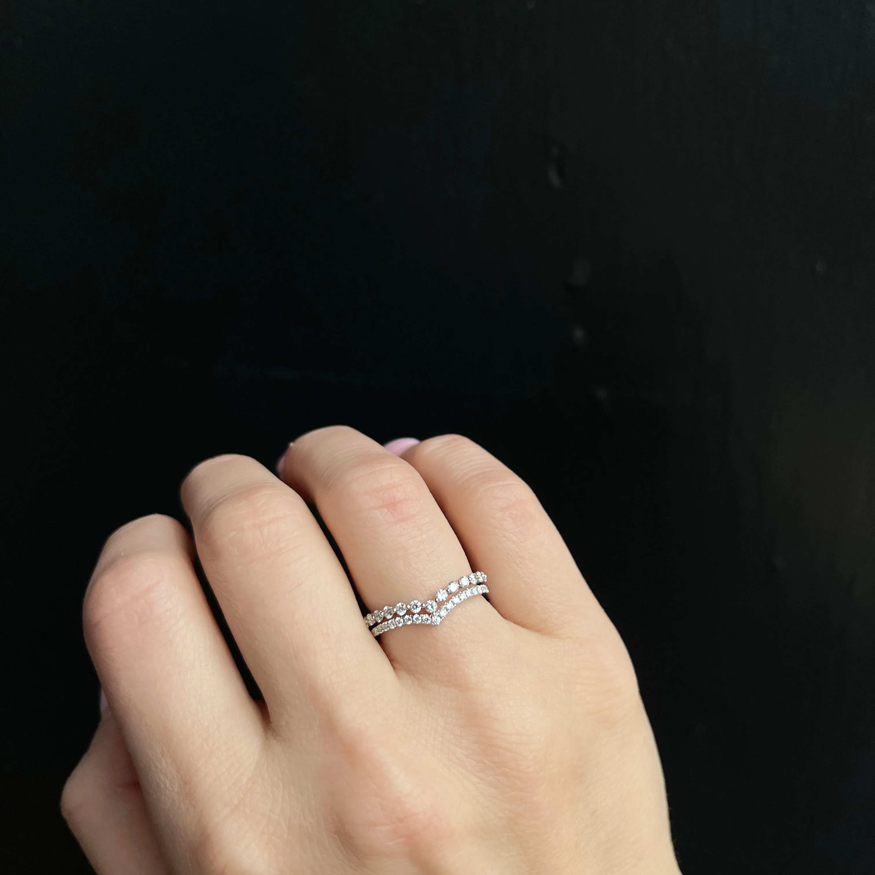 14K White Gold 0.51 CTW Diamond Curved Band