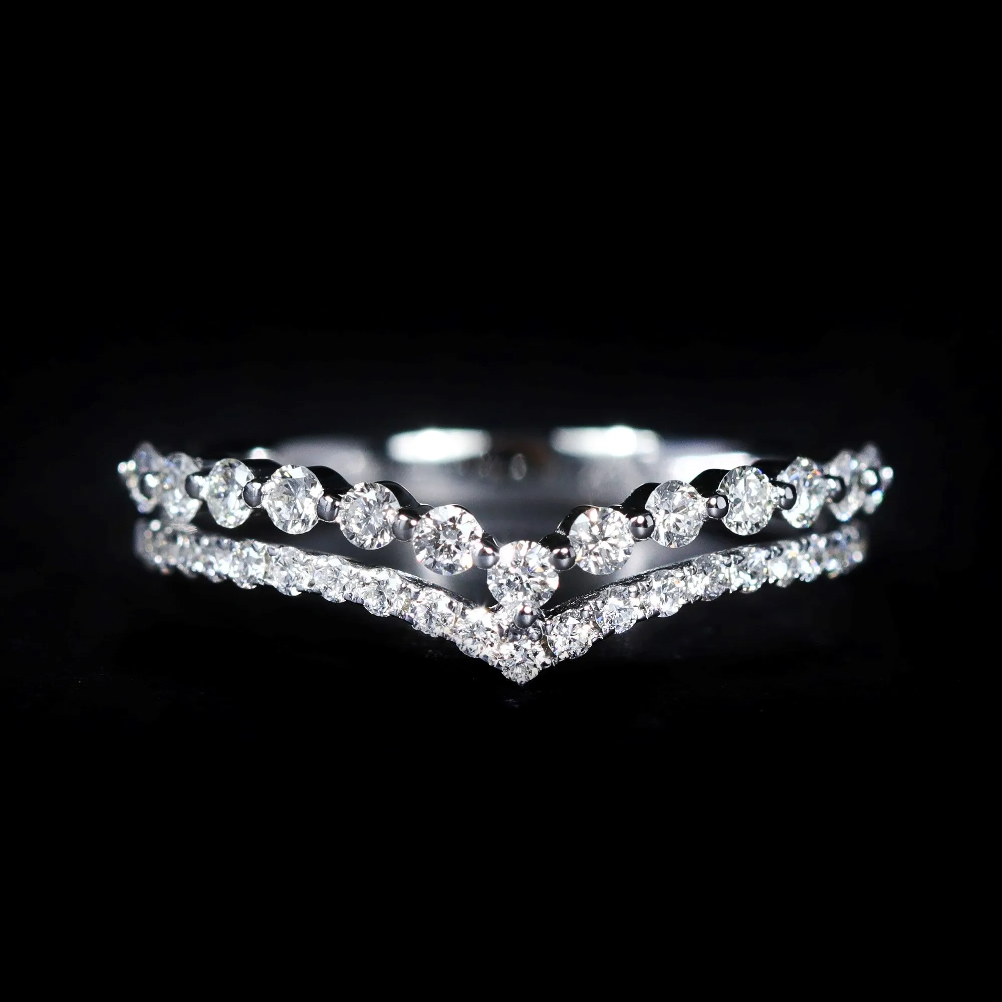 14K White Gold 0.51 CTW Diamond Curved Band