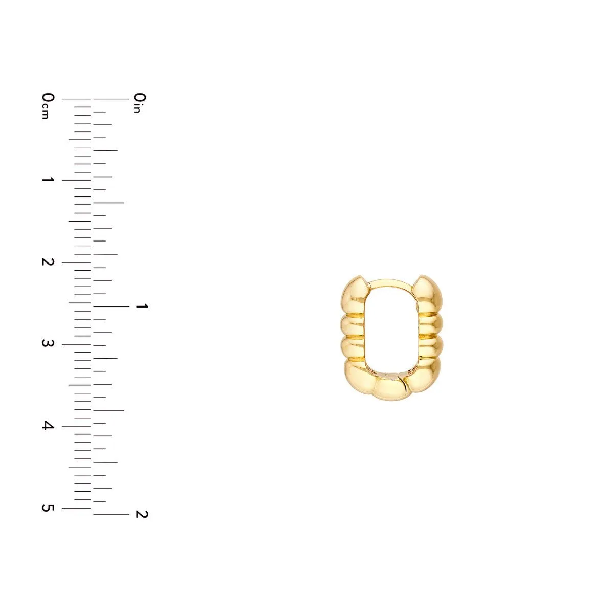 14K Yellow Gold Textured Huggies