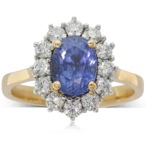 18ct Yellow & 18ct White Gold Sapphire & Diamond Ring