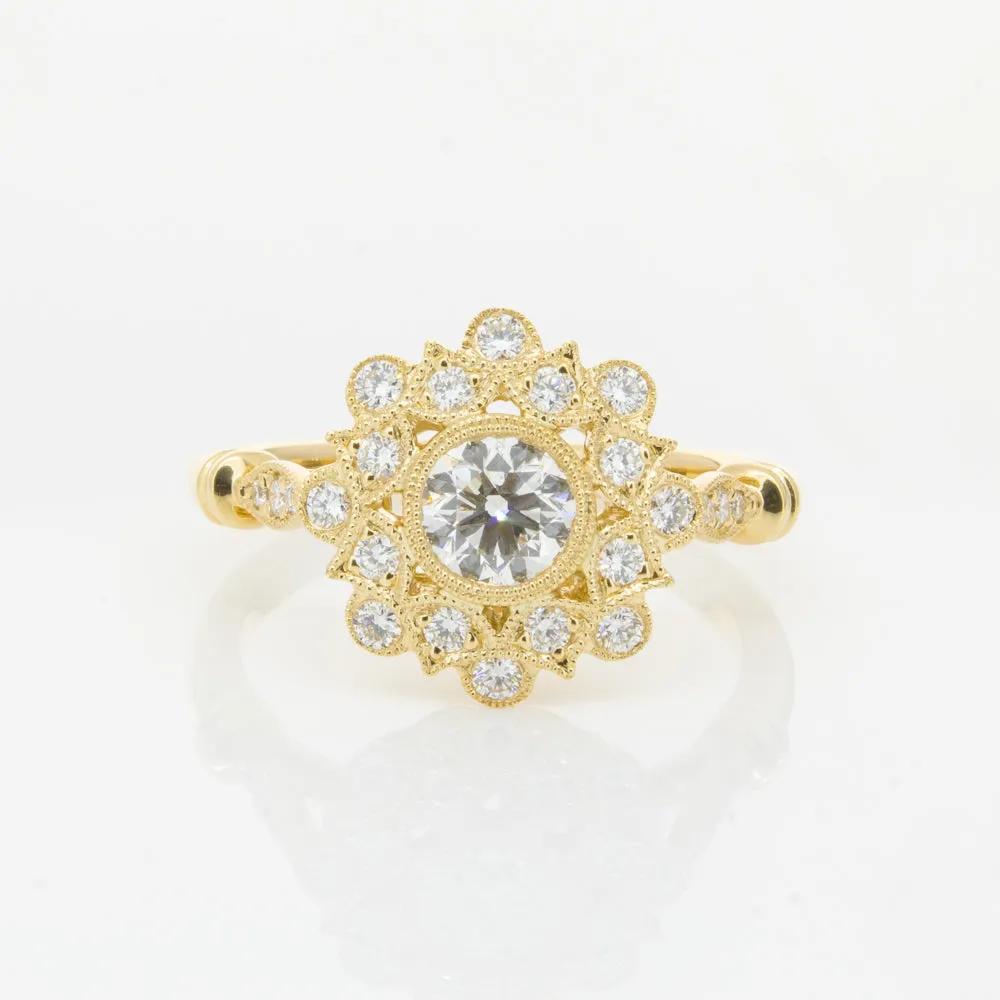 18ct Yellow Gold .50ct Diamond Mayfair Ring