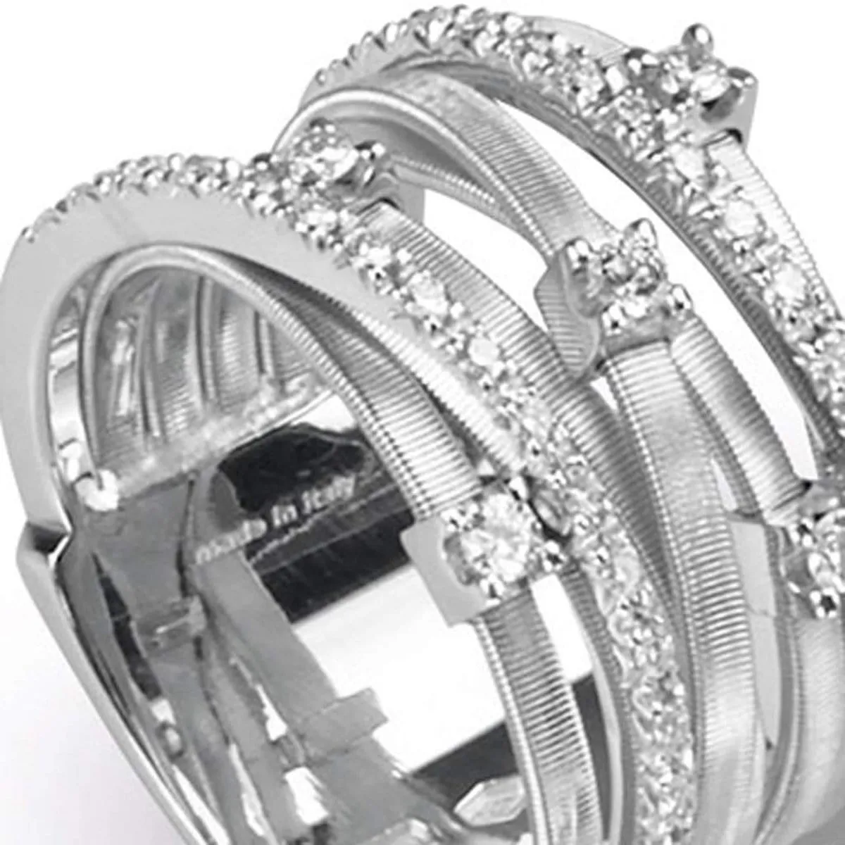 18K Goa 7 Row Diamond Ring - AG277 B2 W