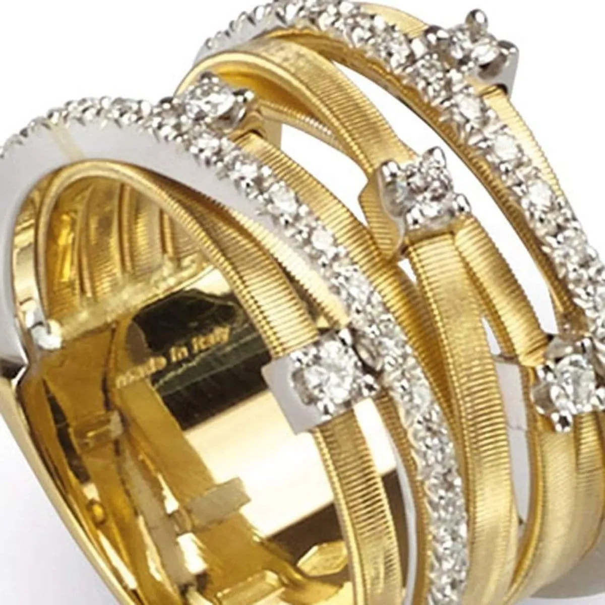 18K Goa 7 Row Diamond Ring - AG277 B2 YW