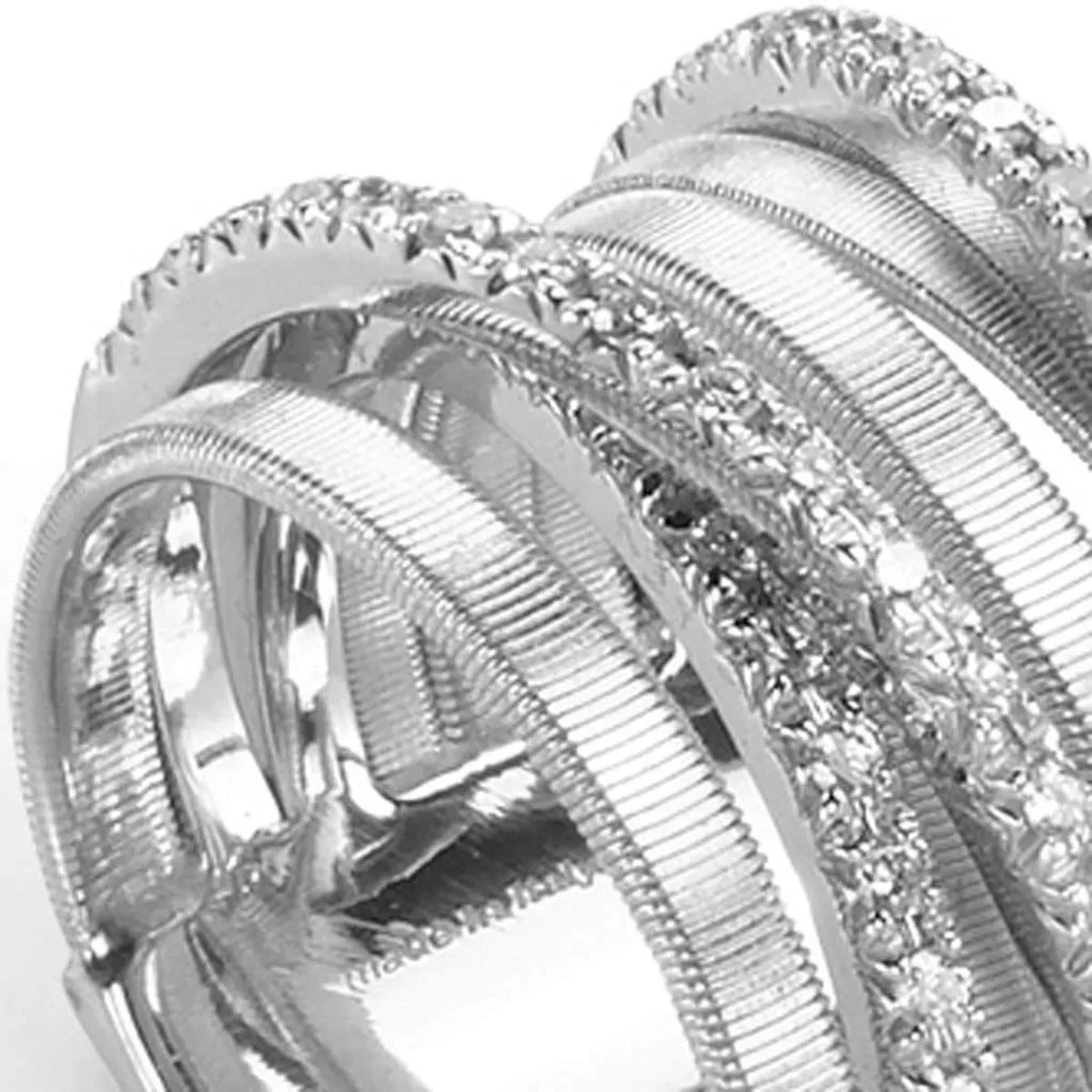 18K Goa 7 Strand Diamond Ring - AG316 B W