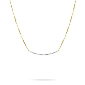 18K Goa Diamond Bar Necklace - CG713 B YW 16"