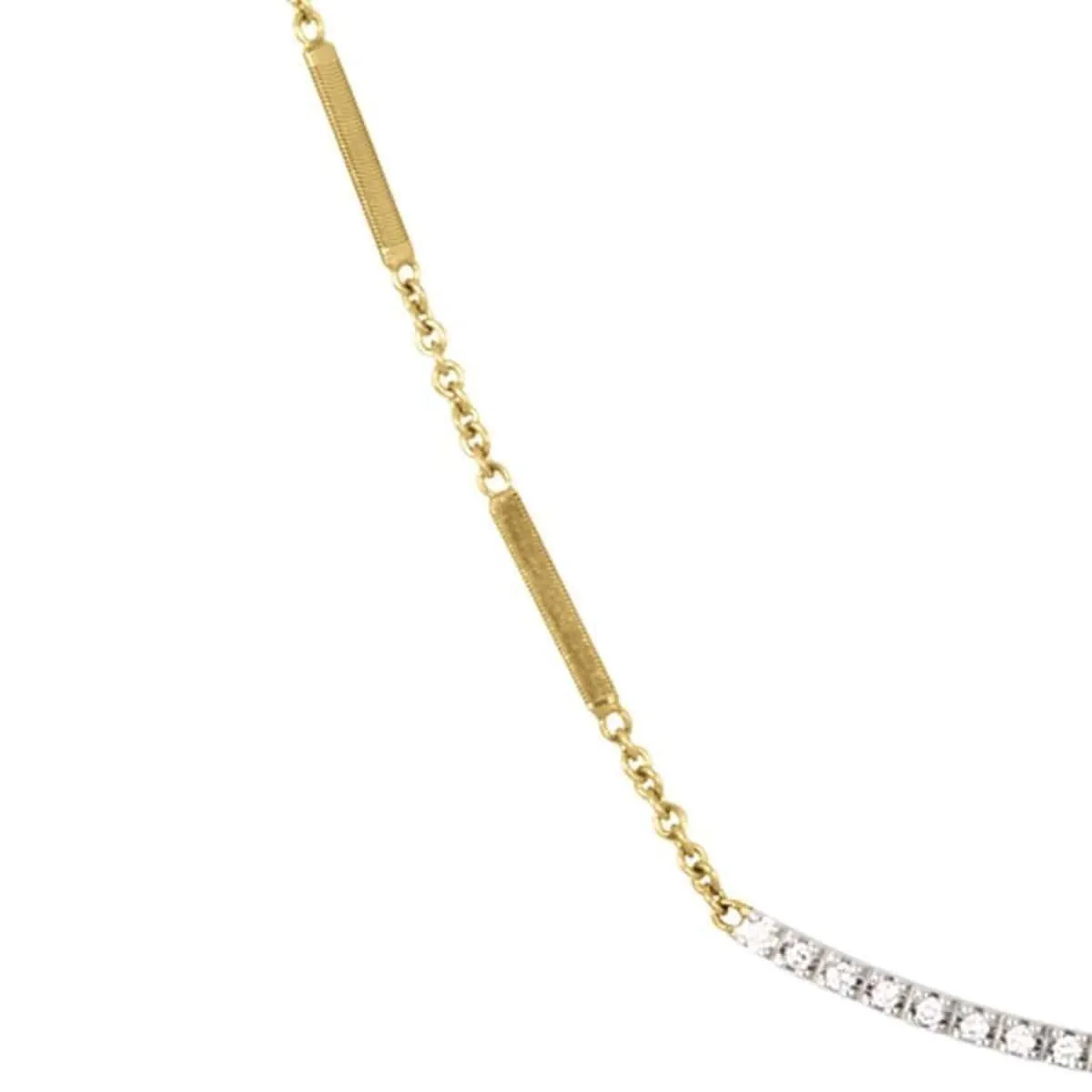 18K Goa Diamond Bar Necklace - CG713 B YW 16"