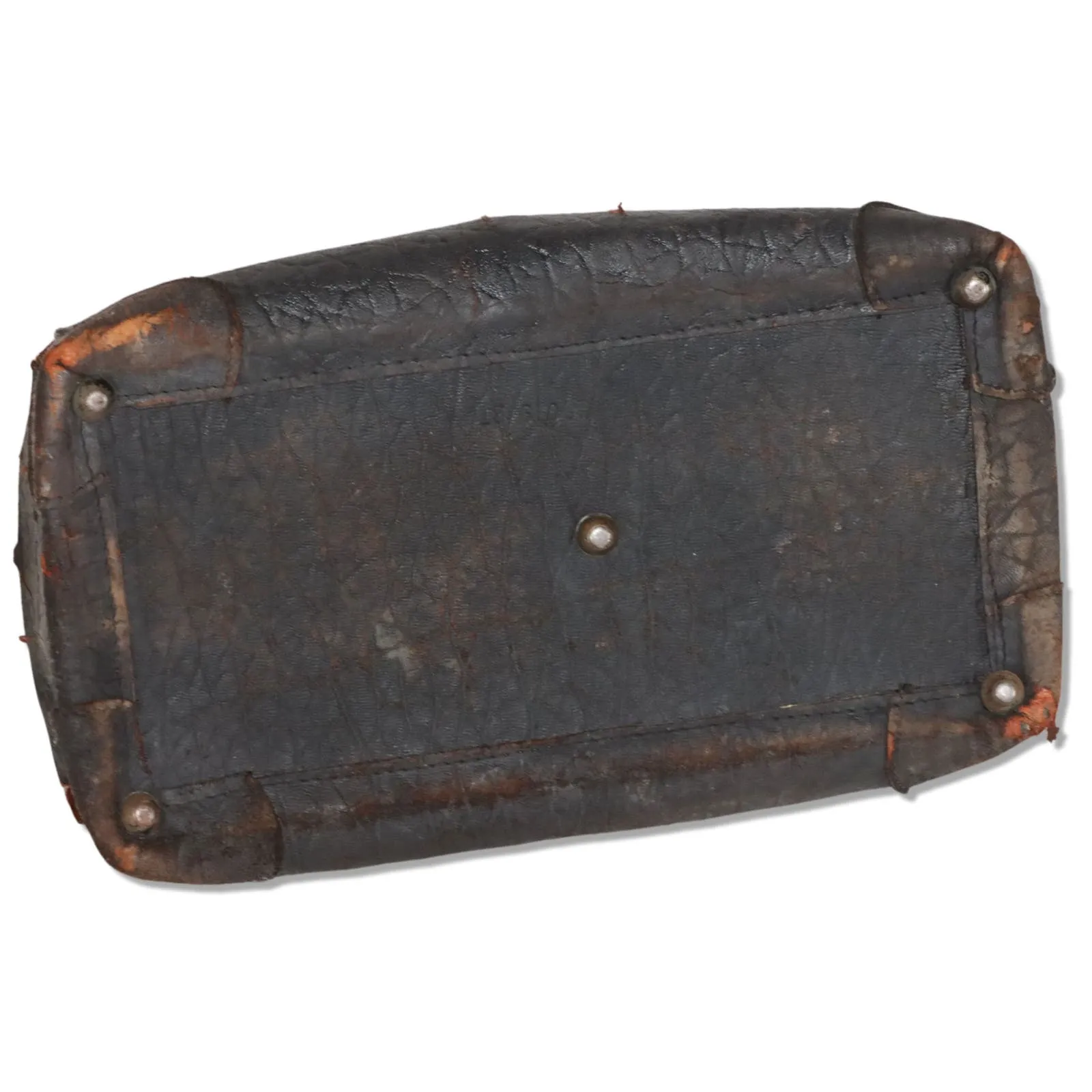 18" Black Leather Doctors Travel Medical Bag Antique Early 20th C.