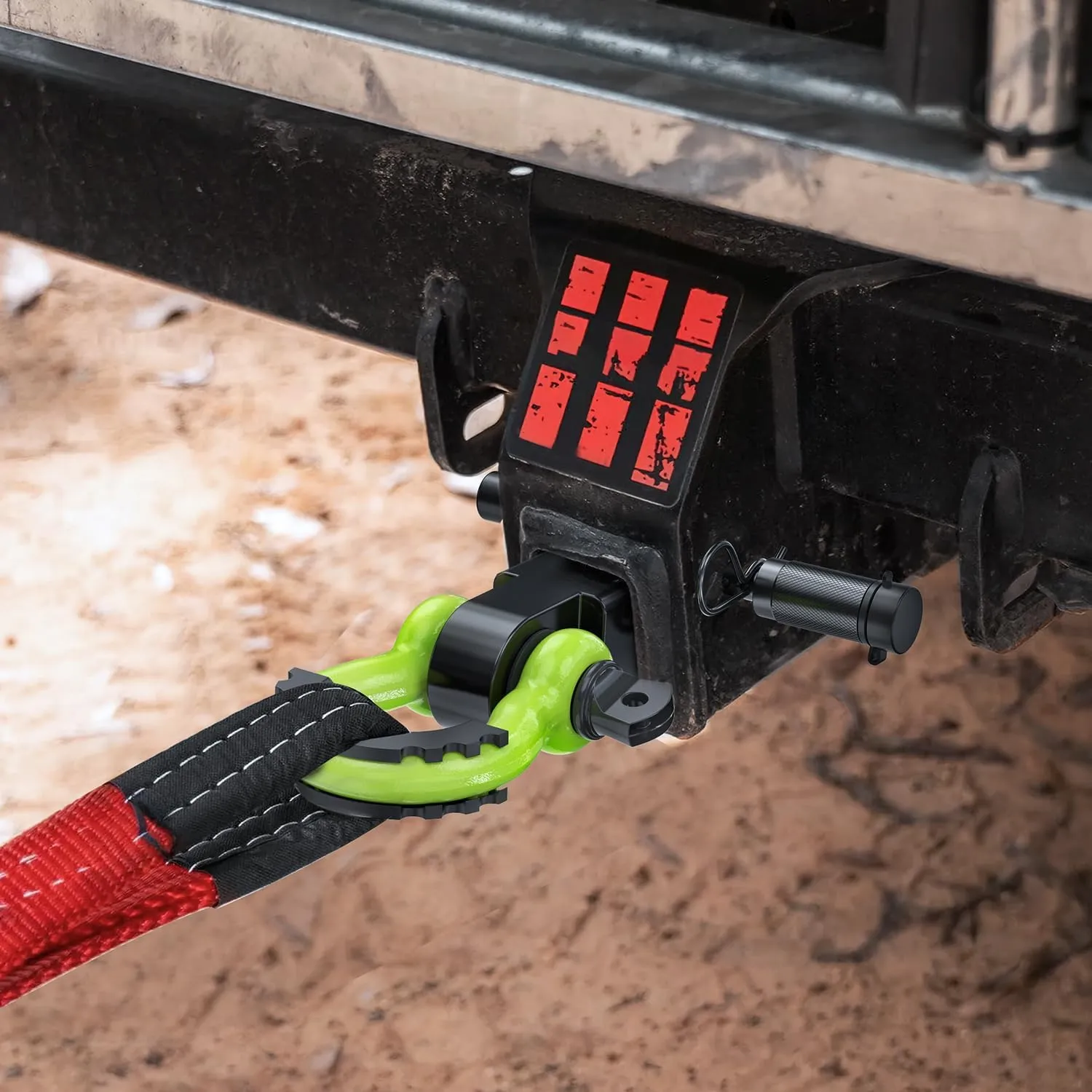 2 Inch Anti-Theft Shackle Hitch Receiver Set Green Black