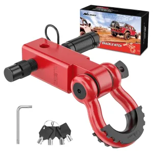 2 Inch Anti-Theft Shackle Hitch Receiver Set Red