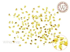 2 x 3mm Gold Textured Drop Metal Studs - 25 pcs