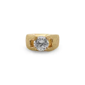 2.12cts Round Brilliant Diamond Men's Ring in 14k Yellow Gold