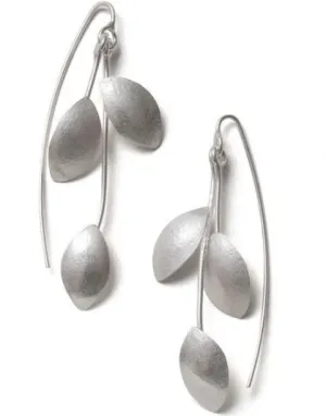 3 silver leaf earrings
