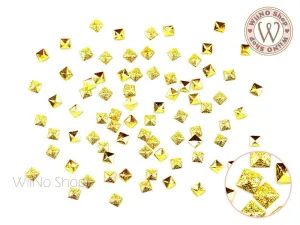 3mm Gold Textured Square Metal Studs - 25 pcs