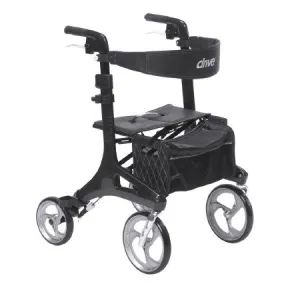 4 Wheel Rollator drive™ Nitro Elite CF Black Adjustable Height / Lightweight / Folding Carbon Fiber Frame - Drive Medical  Mfr# RTL10266CF