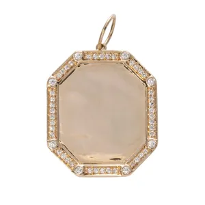 .45ctw Diamond 14K Yellow Gold Rectangular Octagon Pendant