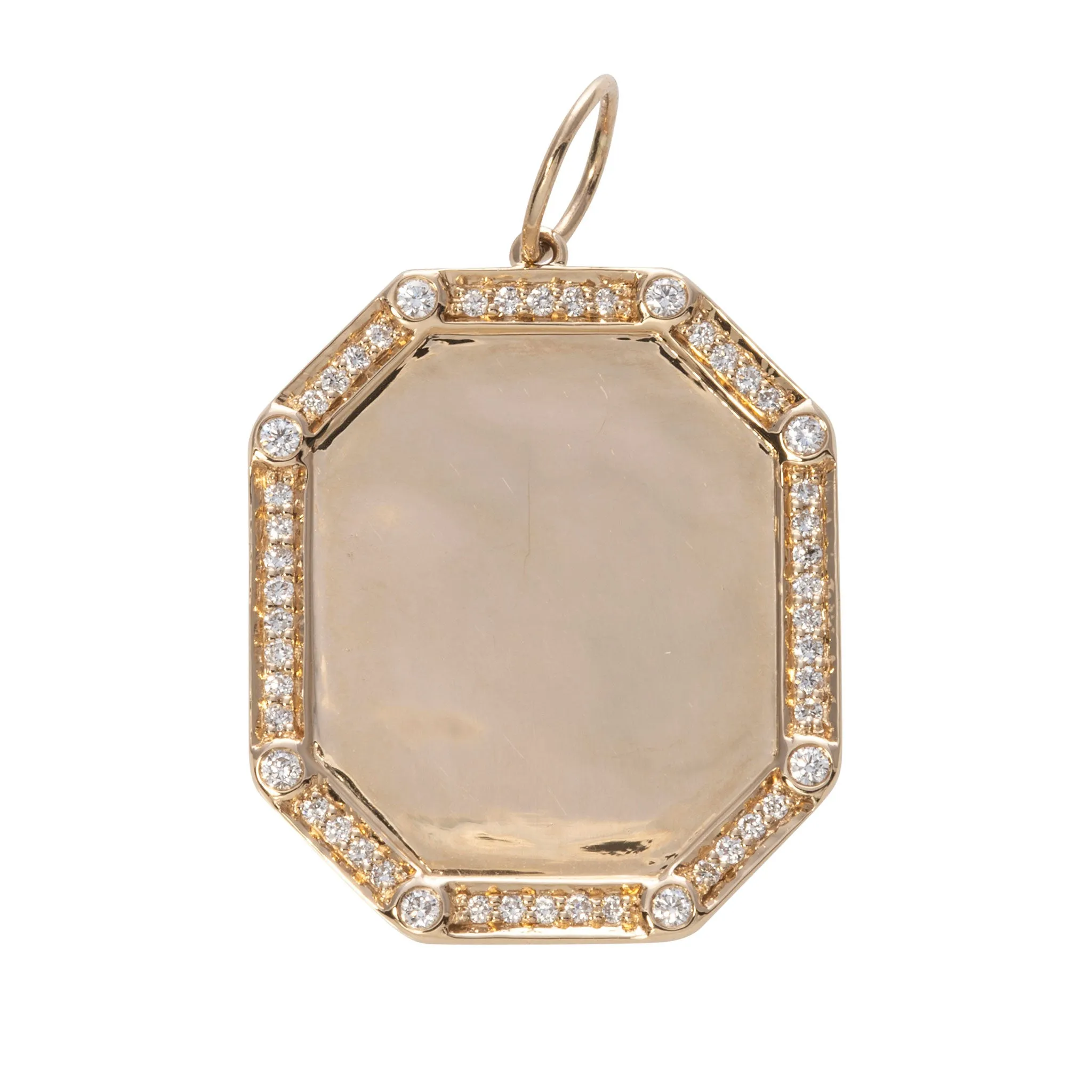 .45ctw Diamond 14K Yellow Gold Rectangular Octagon Pendant