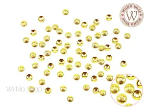 4mm Gold Textured Round Dome Metal Studs - 25 pcs