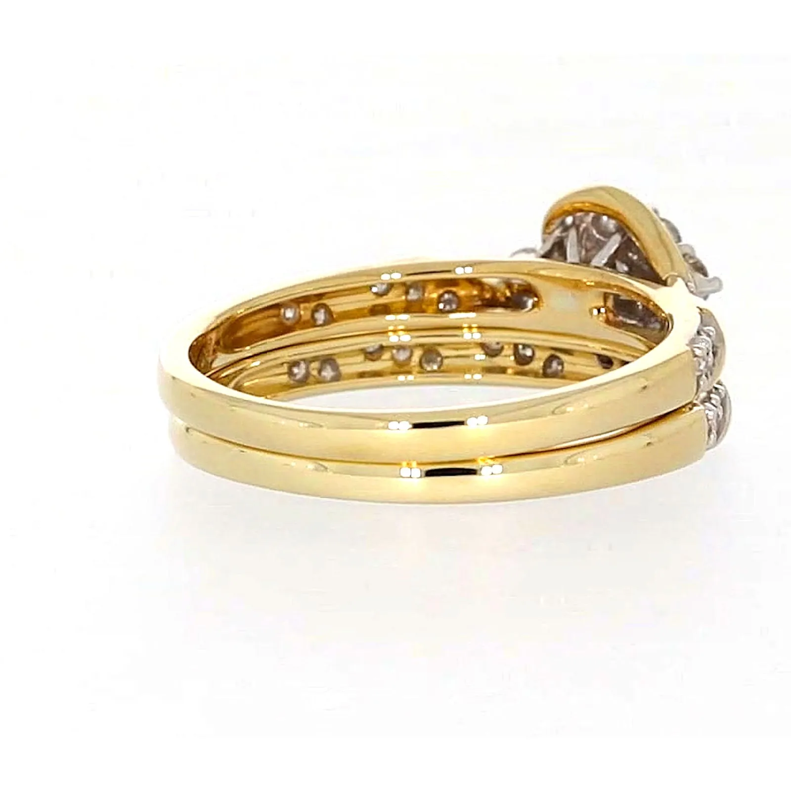 9ct Two Tone Gold Round Brilliant Cut with 0.33 Carat tw of Diamonds Ring