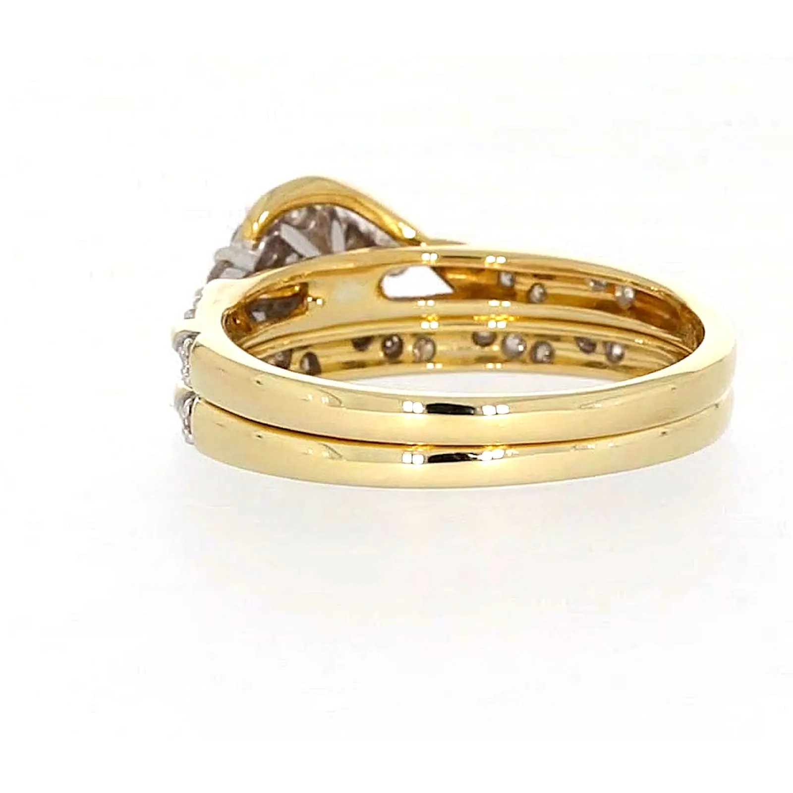 9ct Two Tone Gold Round Brilliant Cut with 0.33 Carat tw of Diamonds Ring