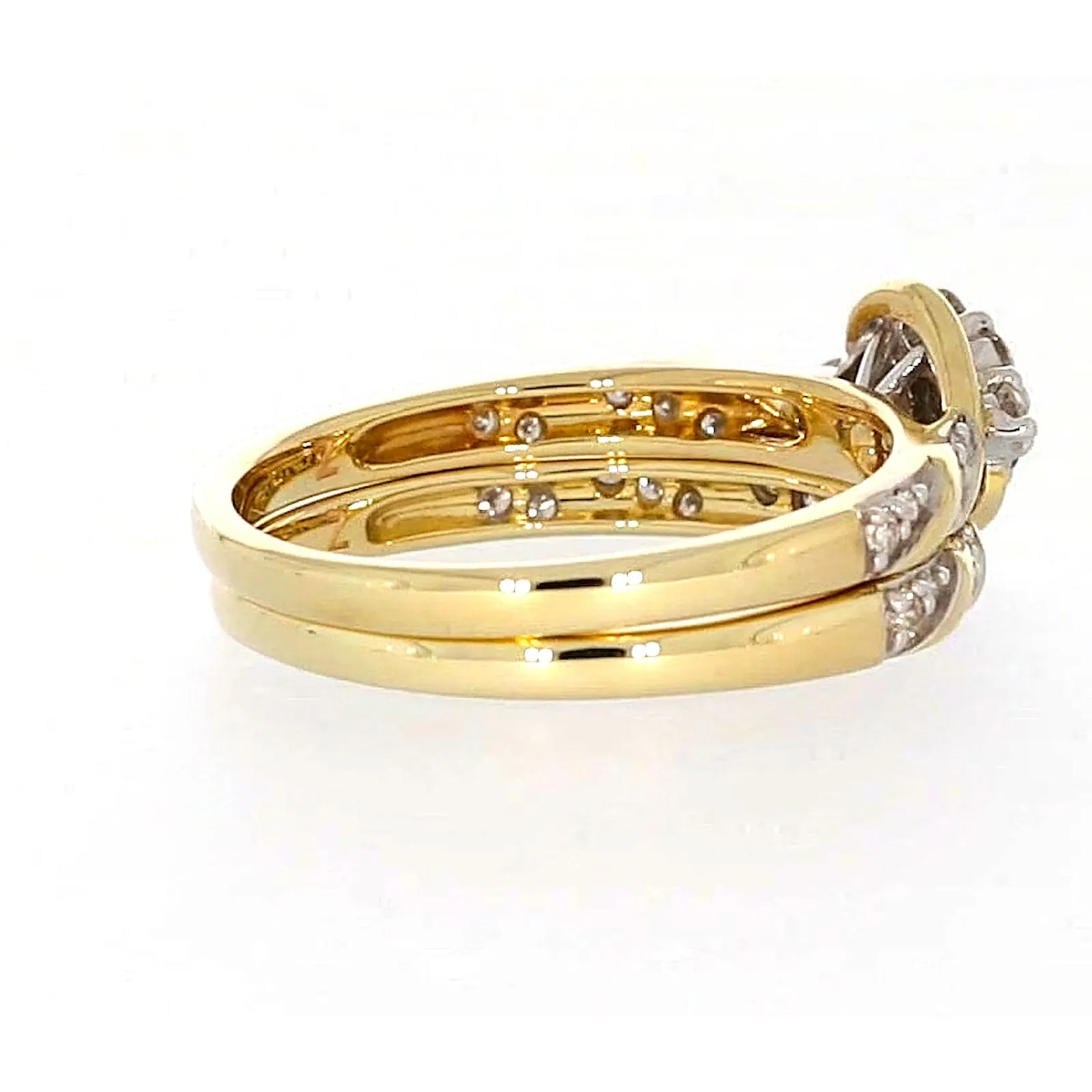 9ct Two Tone Gold Round Brilliant Cut with 0.33 Carat tw of Diamonds Ring