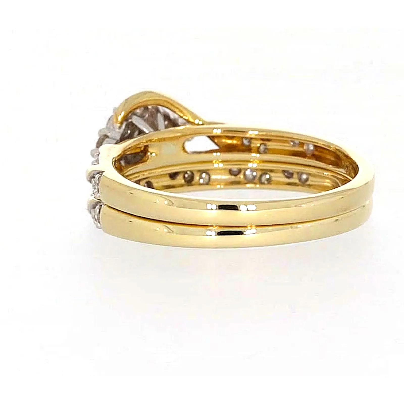 9ct Two Tone Gold Round Brilliant Cut with 0.33 Carat tw of Diamonds Ring