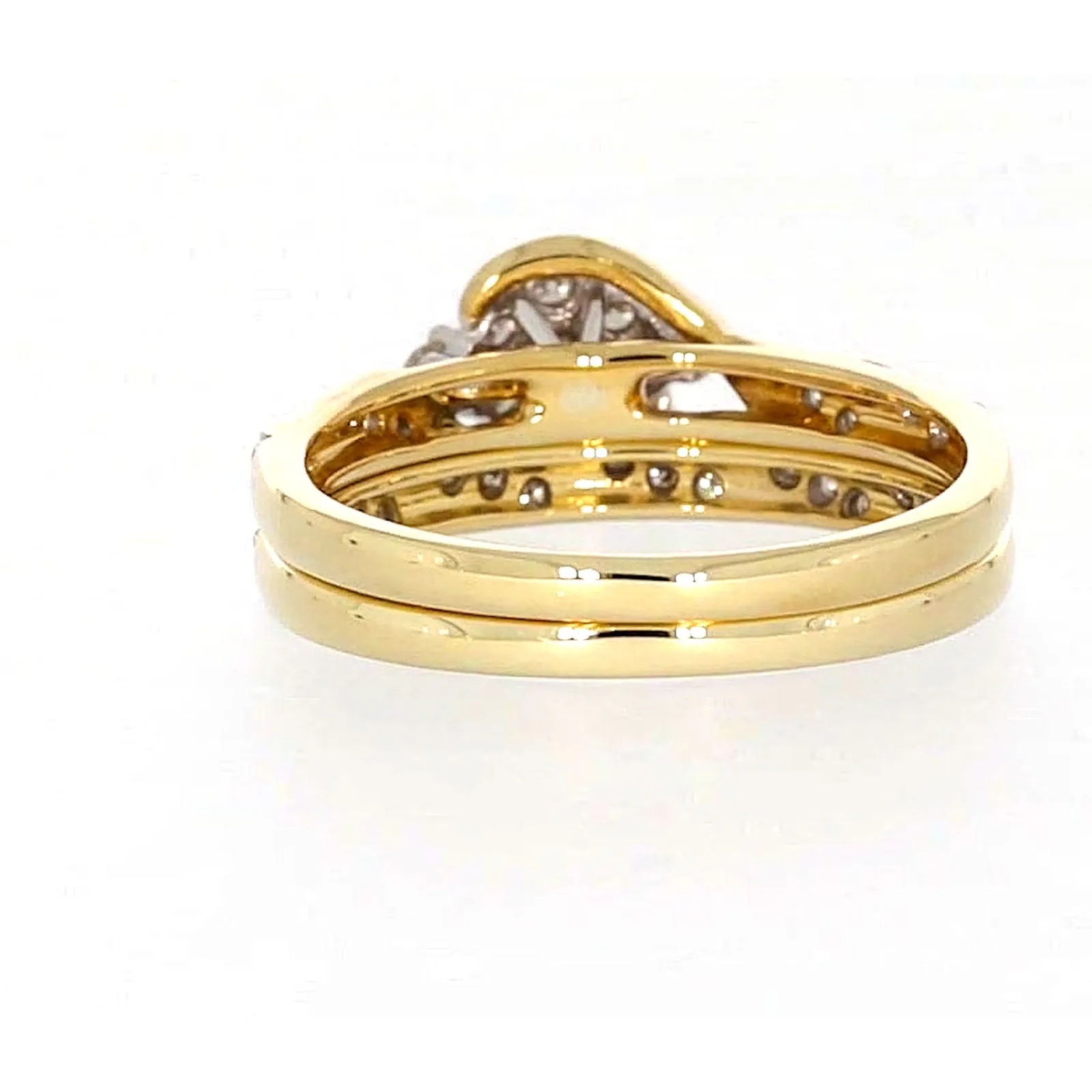 9ct Two Tone Gold Round Brilliant Cut with 0.33 Carat tw of Diamonds Ring
