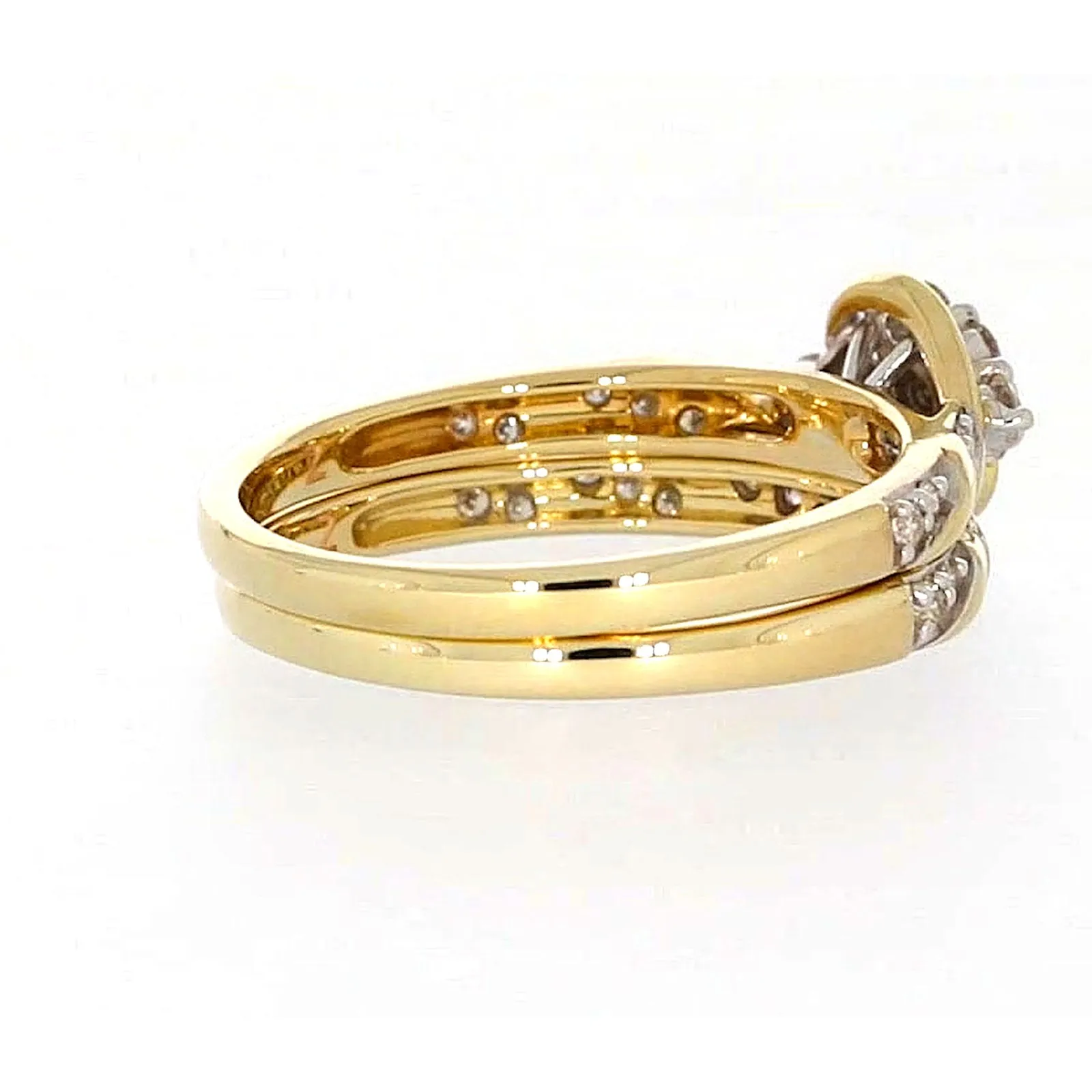 9ct Two Tone Gold Round Brilliant Cut with 0.33 Carat tw of Diamonds Ring