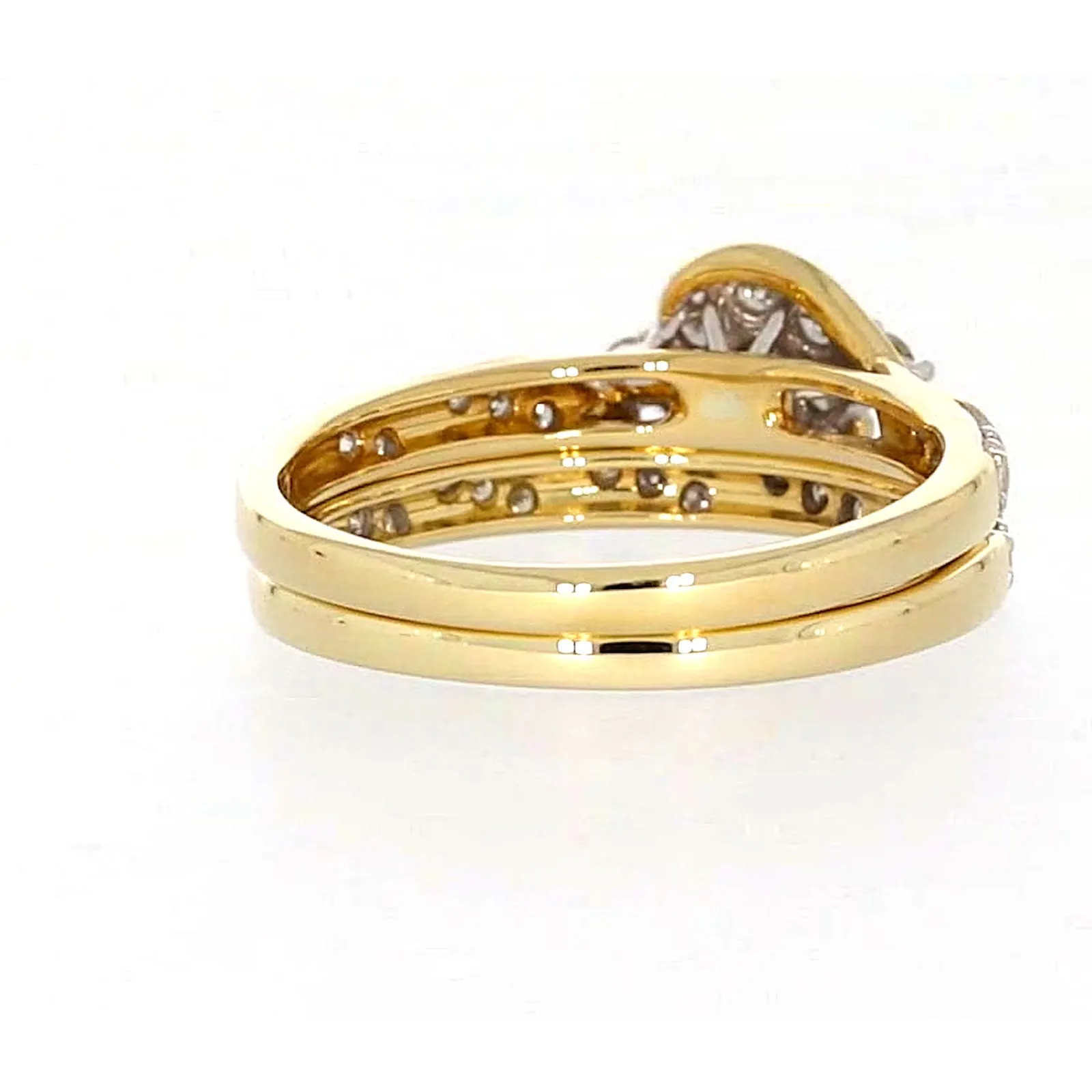 9ct Two Tone Gold Round Brilliant Cut with 0.33 Carat tw of Diamonds Ring