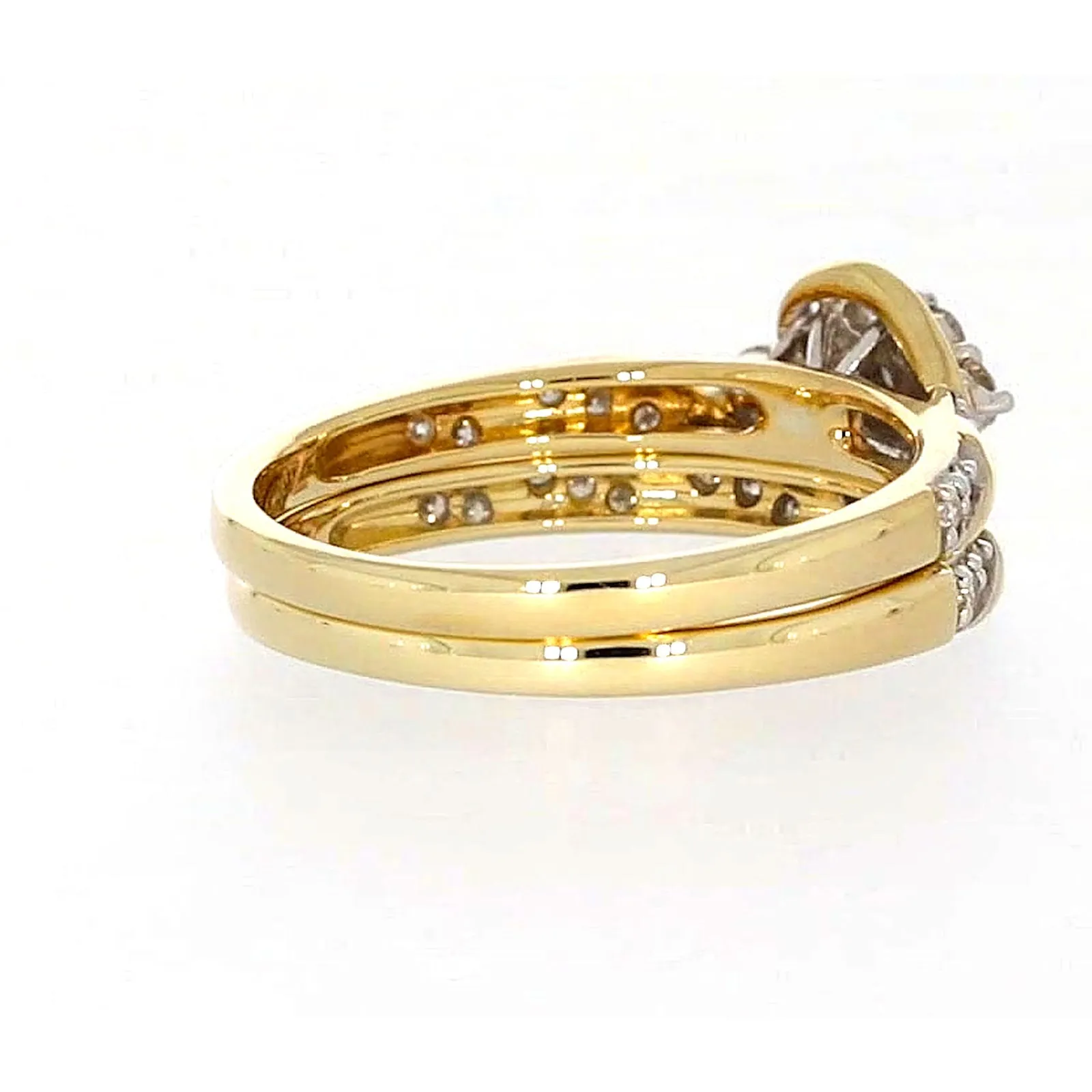 9ct Two Tone Gold Round Brilliant Cut with 0.33 Carat tw of Diamonds Ring