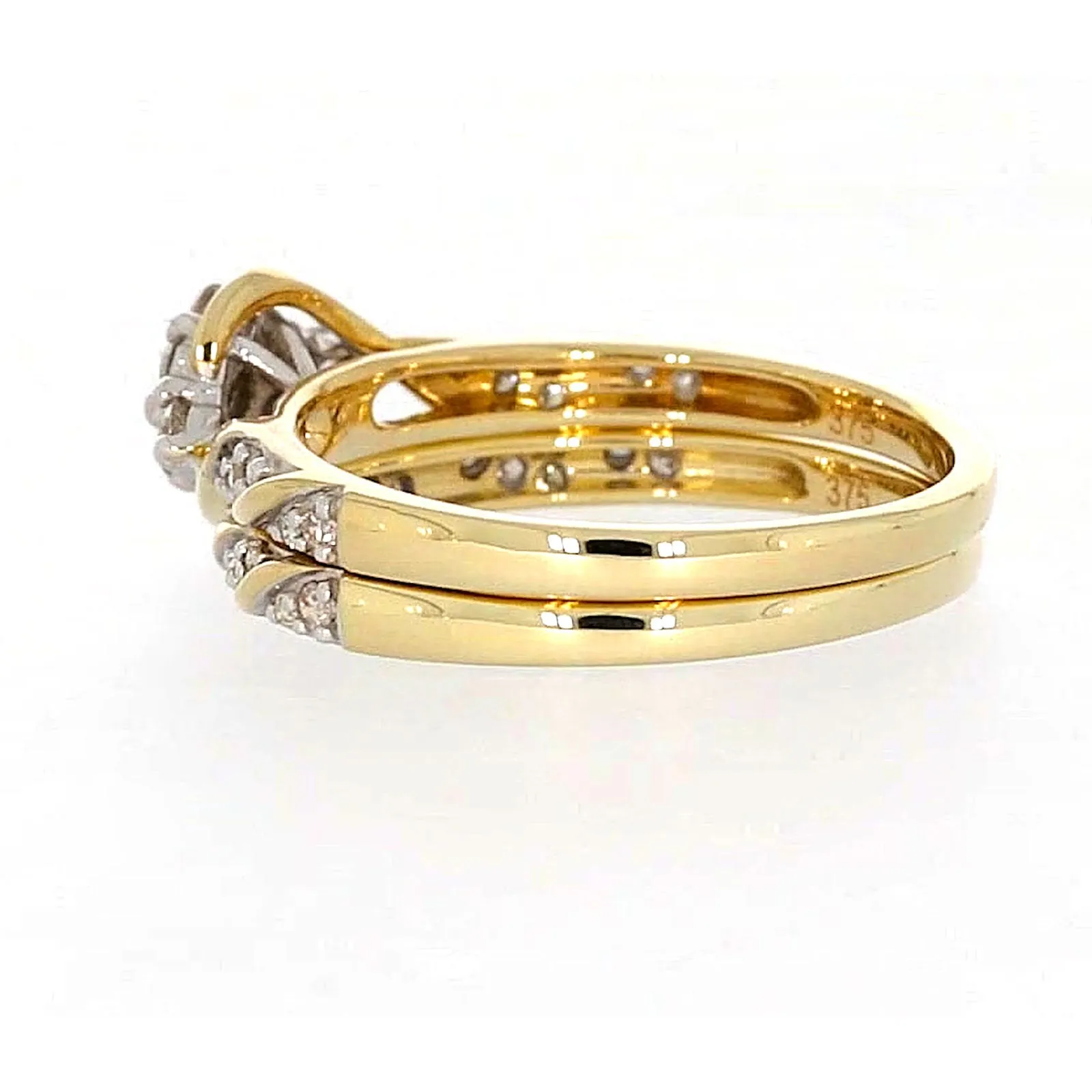 9ct Two Tone Gold Round Brilliant Cut with 0.33 Carat tw of Diamonds Ring
