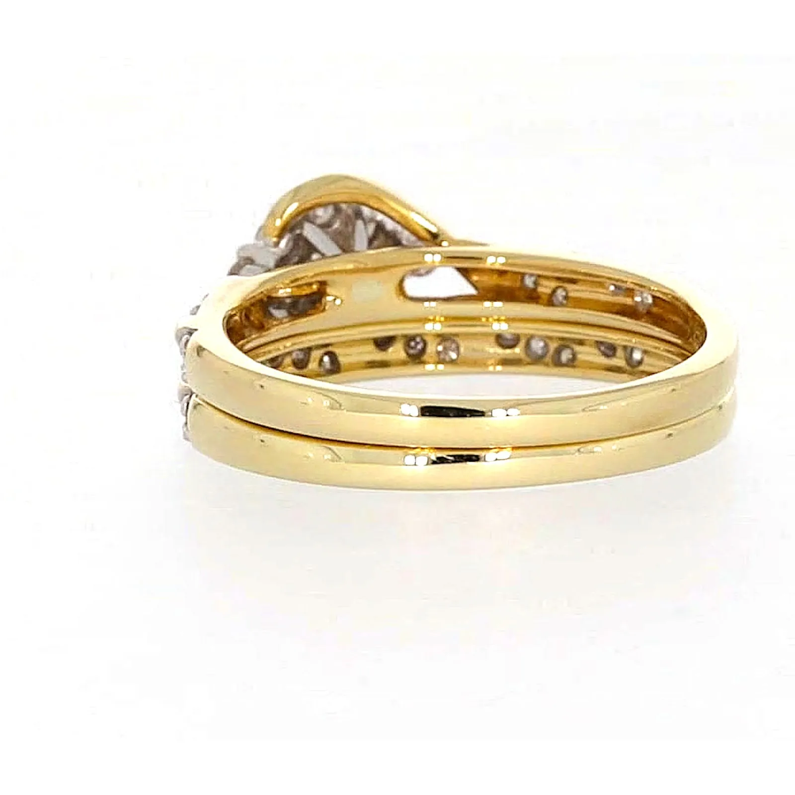 9ct Two Tone Gold Round Brilliant Cut with 0.33 Carat tw of Diamonds Ring