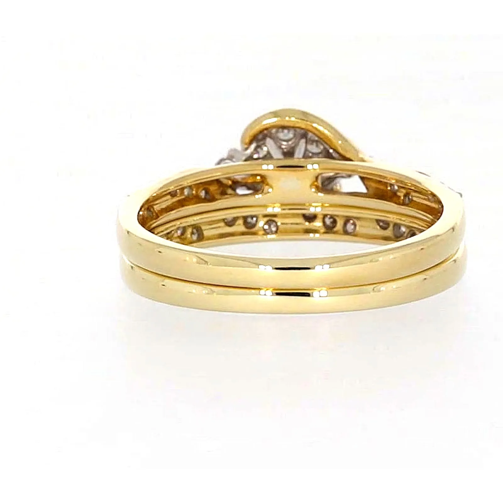 9ct Two Tone Gold Round Brilliant Cut with 0.33 Carat tw of Diamonds Ring