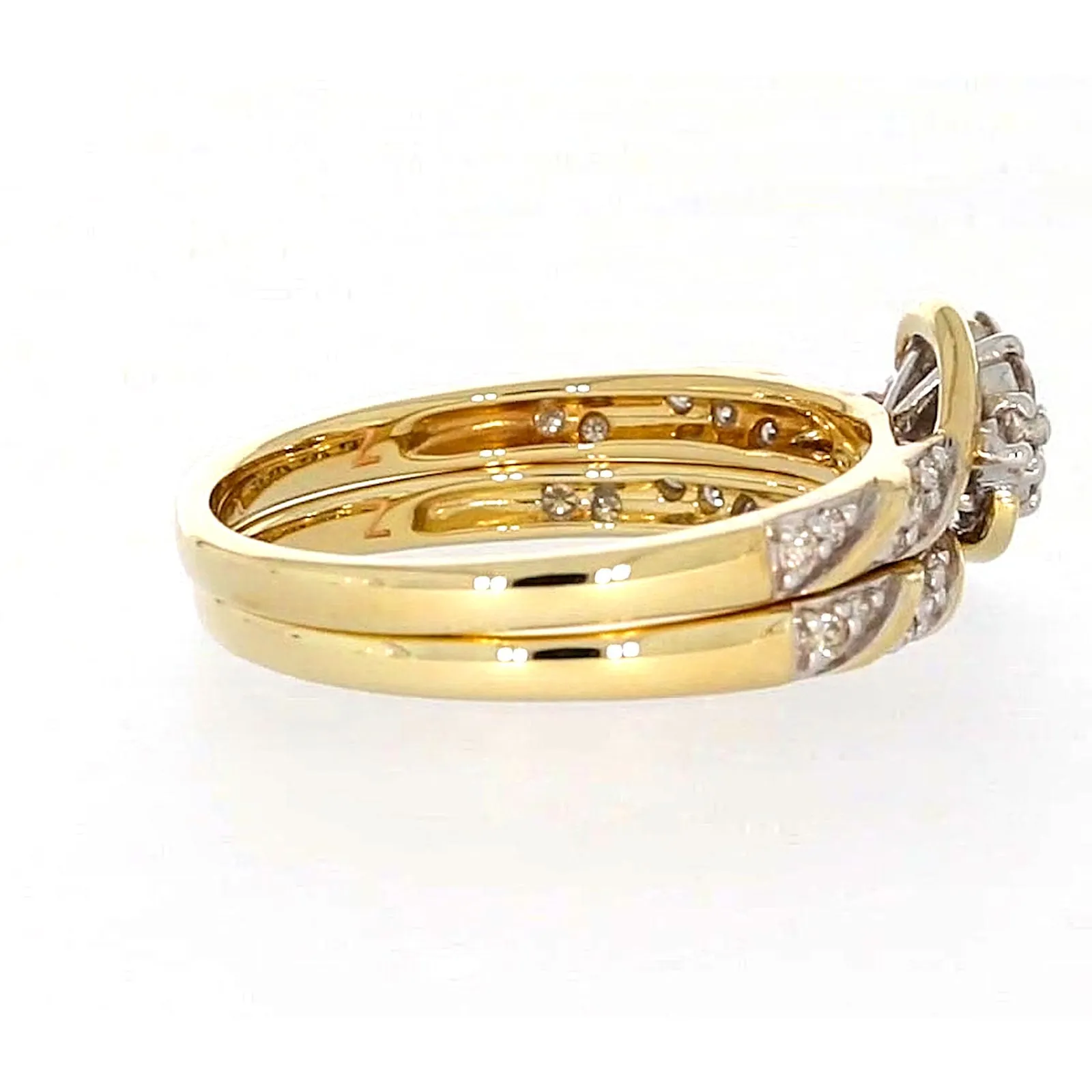 9ct Two Tone Gold Round Brilliant Cut with 0.33 Carat tw of Diamonds Ring