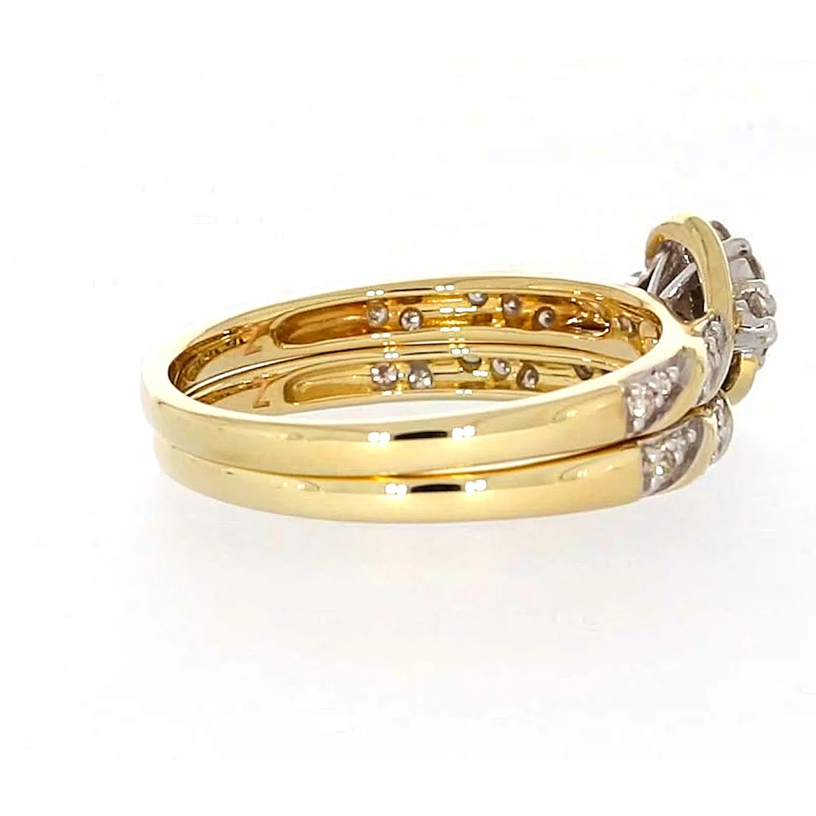 9ct Two Tone Gold Round Brilliant Cut with 0.33 Carat tw of Diamonds Ring