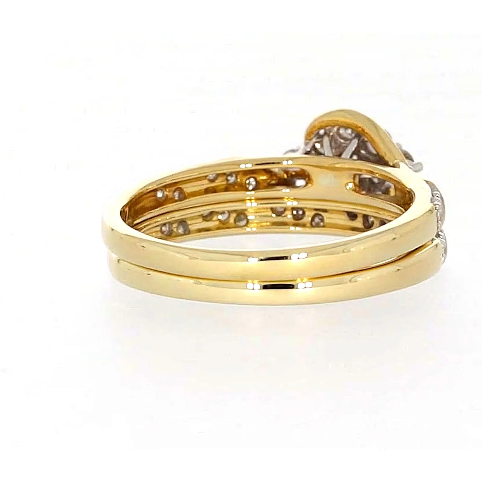 9ct Two Tone Gold Round Brilliant Cut with 0.33 Carat tw of Diamonds Ring