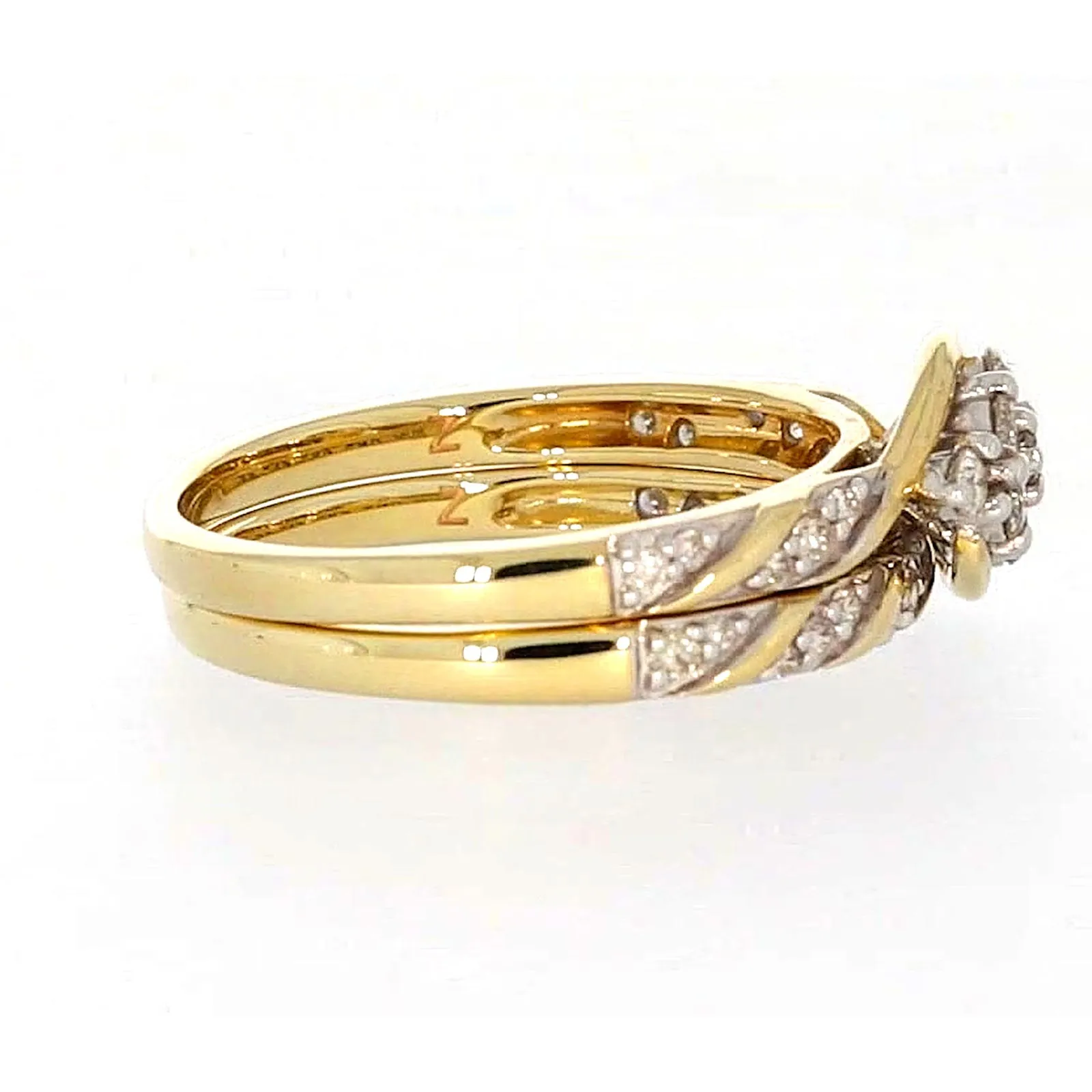 9ct Two Tone Gold Round Brilliant Cut with 0.33 Carat tw of Diamonds Ring