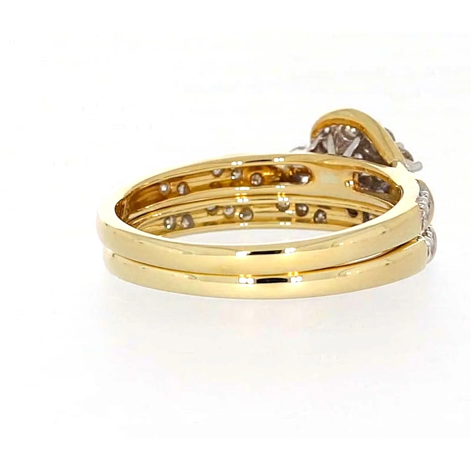 9ct Two Tone Gold Round Brilliant Cut with 0.33 Carat tw of Diamonds Ring