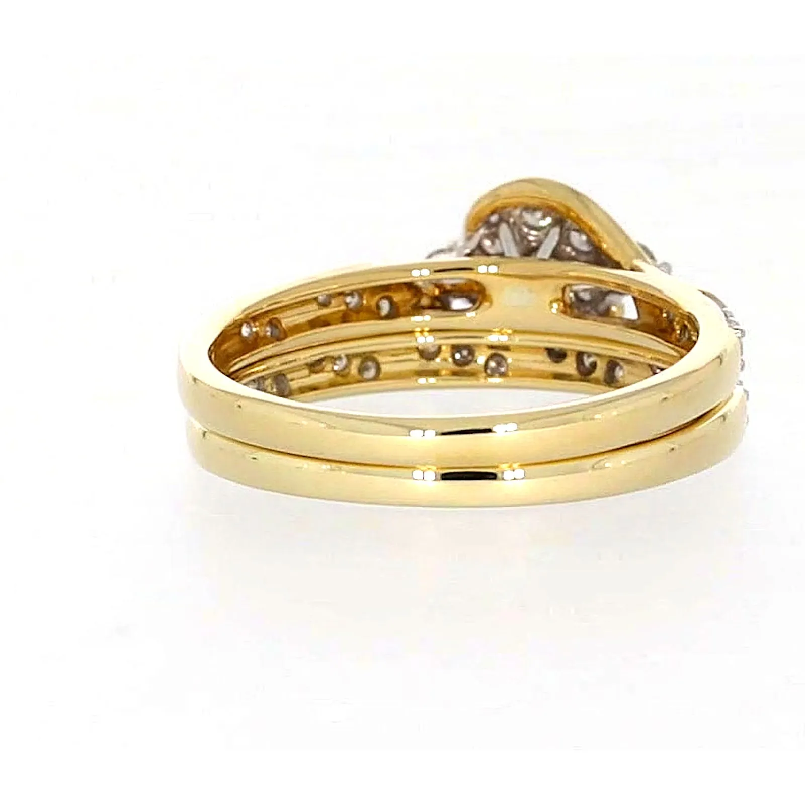 9ct Two Tone Gold Round Brilliant Cut with 0.33 Carat tw of Diamonds Ring