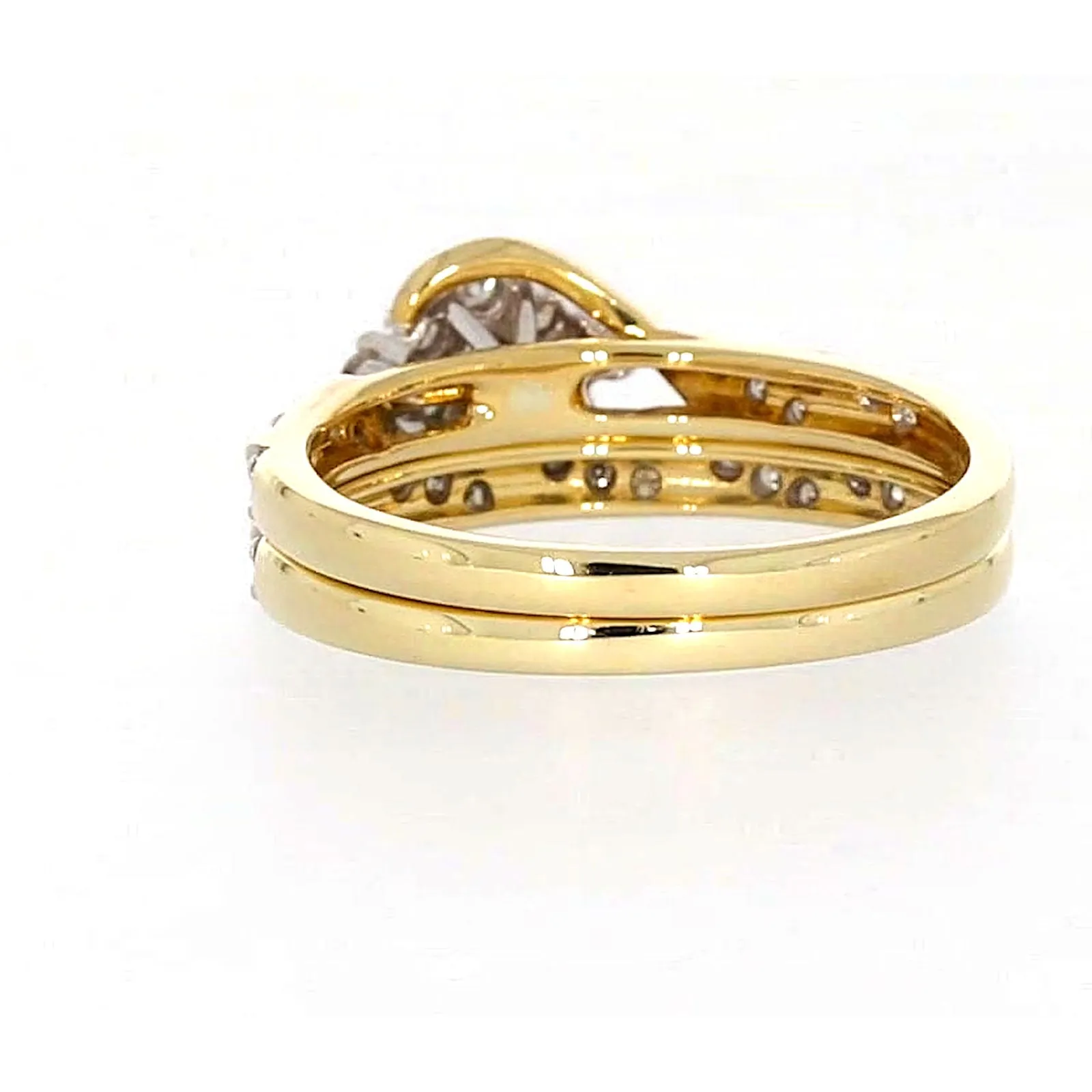 9ct Two Tone Gold Round Brilliant Cut with 0.33 Carat tw of Diamonds Ring