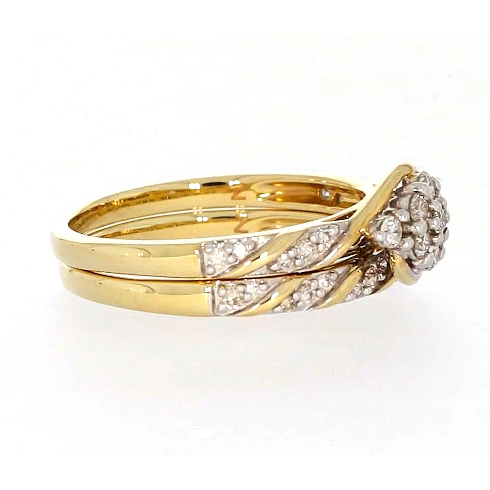 9ct Two Tone Gold Round Brilliant Cut with 0.33 Carat tw of Diamonds Ring