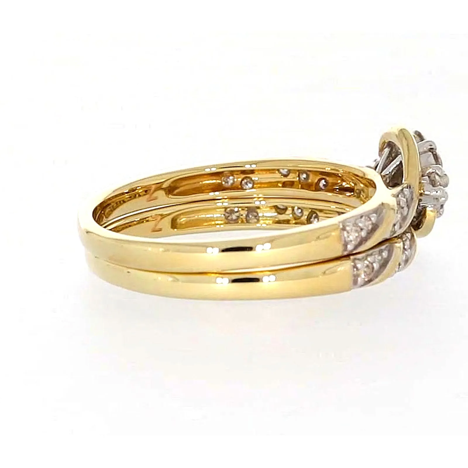 9ct Two Tone Gold Round Brilliant Cut with 0.33 Carat tw of Diamonds Ring