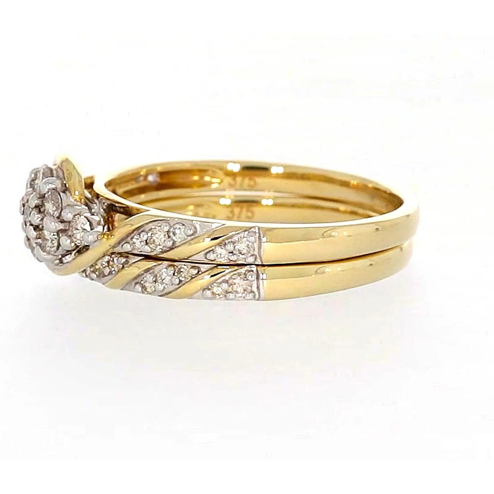 9ct Two Tone Gold Round Brilliant Cut with 0.33 Carat tw of Diamonds Ring
