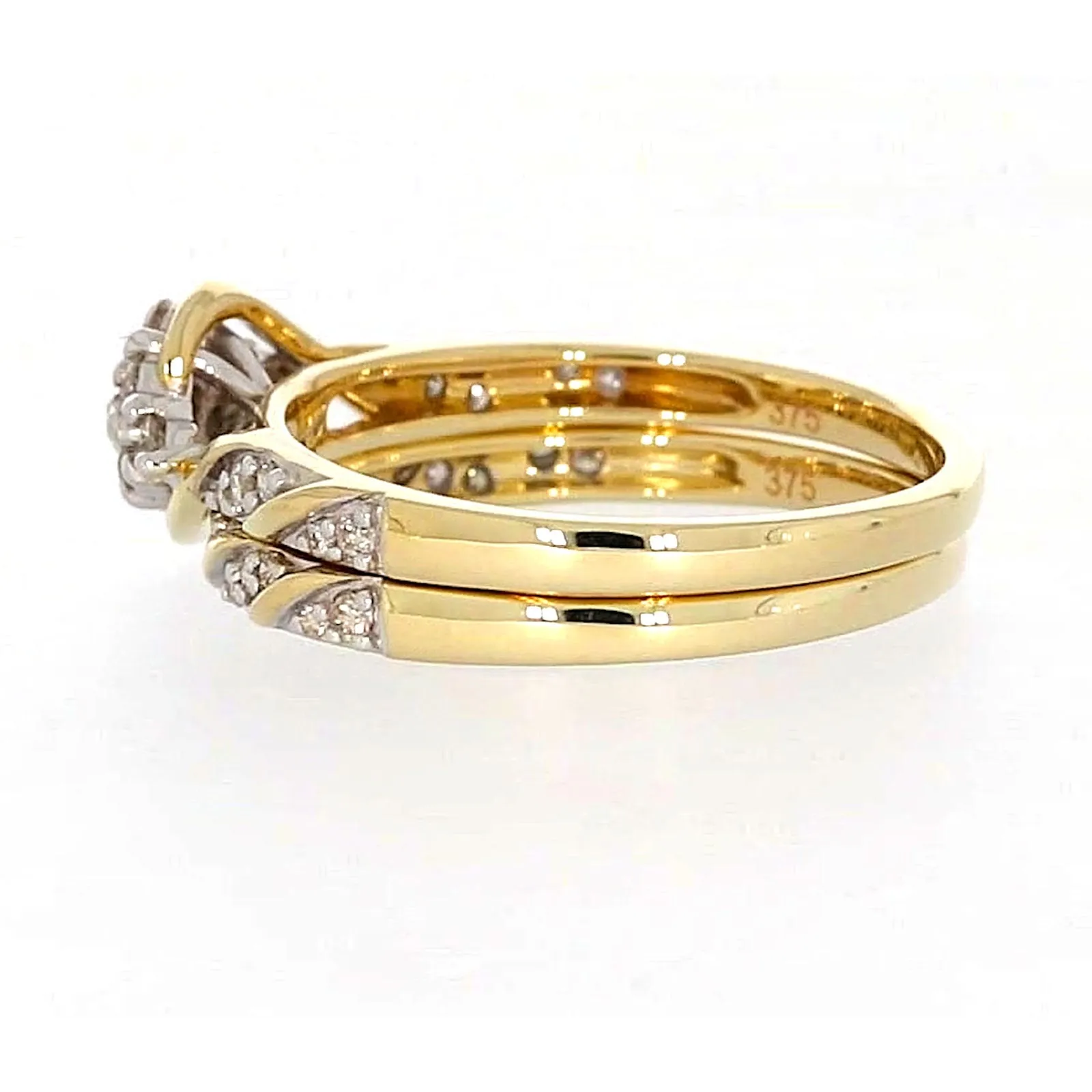 9ct Two Tone Gold Round Brilliant Cut with 0.33 Carat tw of Diamonds Ring