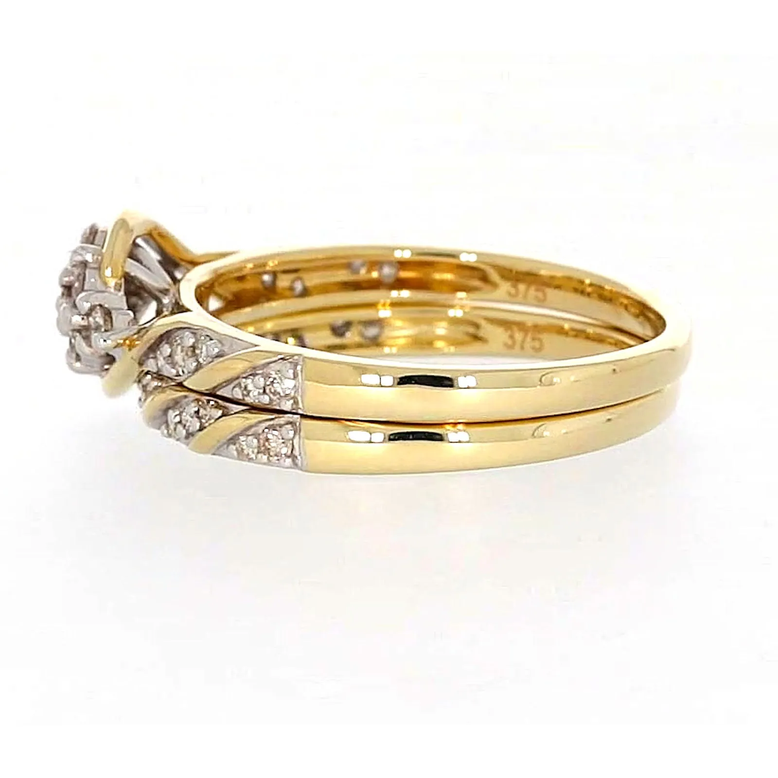 9ct Two Tone Gold Round Brilliant Cut with 0.33 Carat tw of Diamonds Ring