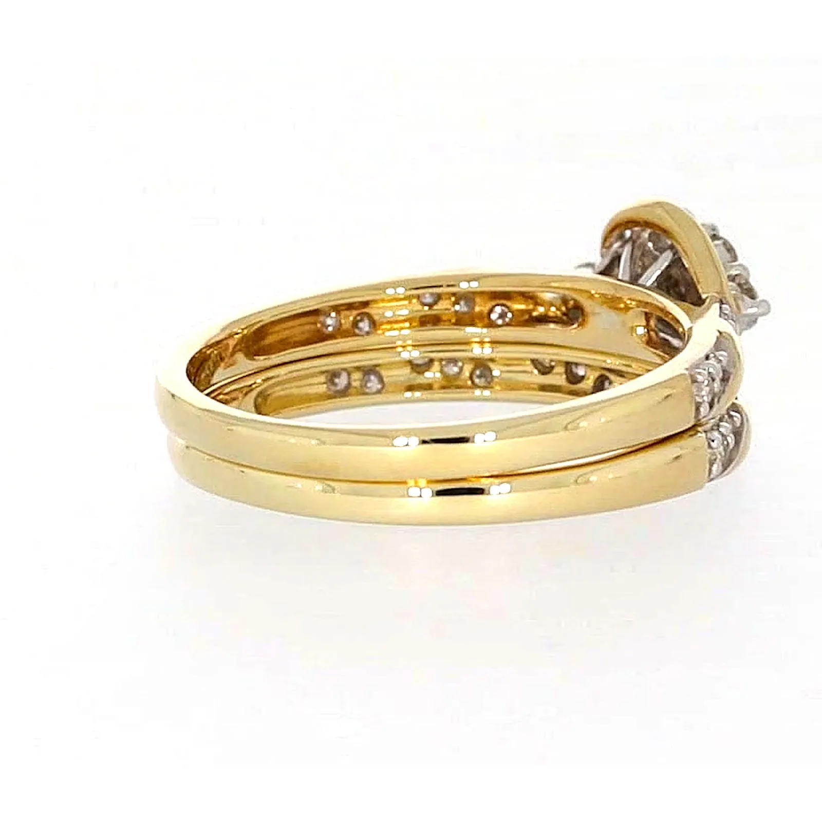 9ct Two Tone Gold Round Brilliant Cut with 0.33 Carat tw of Diamonds Ring