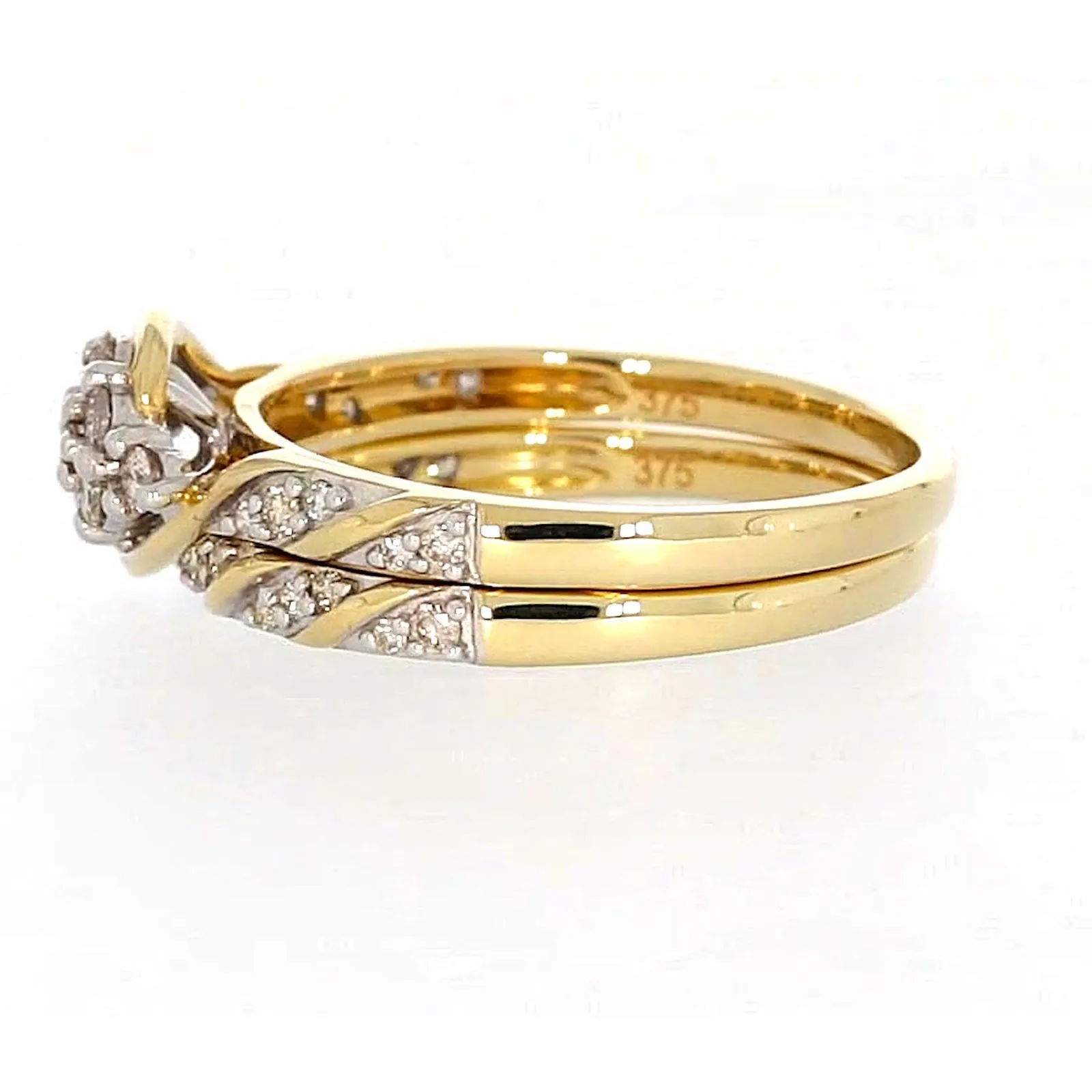 9ct Two Tone Gold Round Brilliant Cut with 0.33 Carat tw of Diamonds Ring