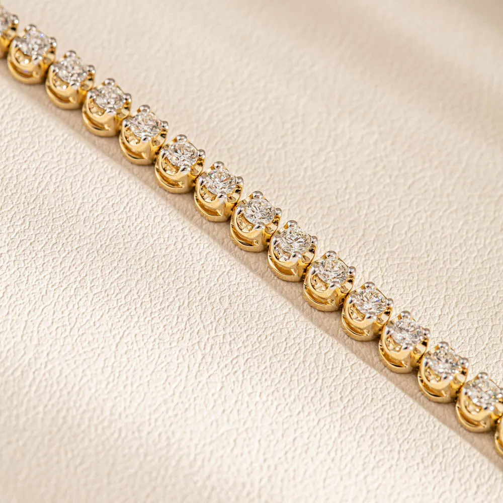 9ct Yellow Gold 2.50ct Diamond Ava Tennis Bracelet