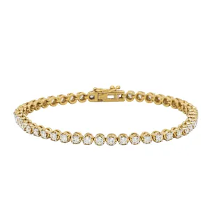 9ct Yellow Gold 2.50ct Diamond Ava Tennis Bracelet